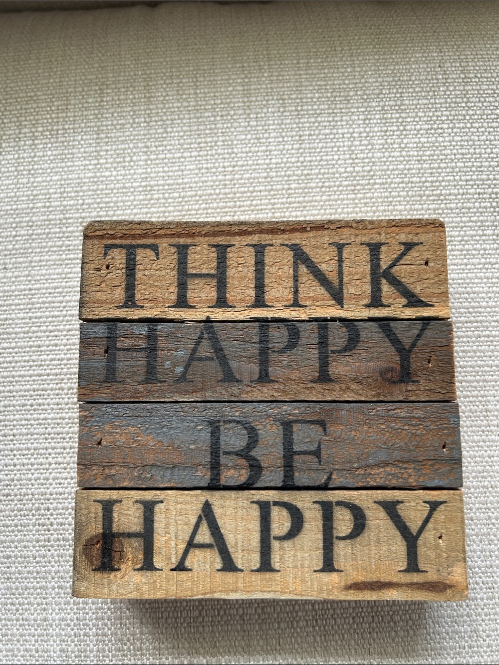 Rustic 'Think Happy Be Happy' Wood Wall Decor - Brown